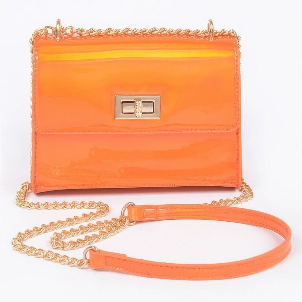 Mirror Metallic Flap Crossbody Bag